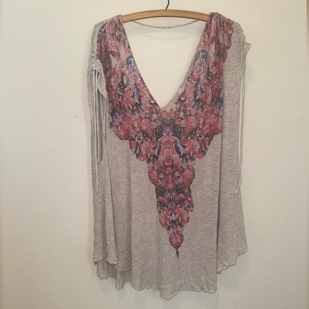 Free People Floral V-Neck